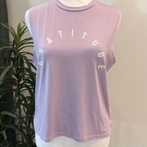 Lovers of Humanity by Good hYOUman Gratitude Purple Sleeveless Workout Top M
